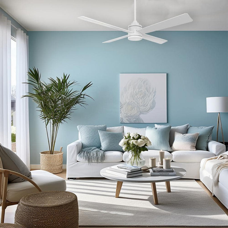 Minka Aire Falco F796L-WHF 54-Inch LED Ceiling Fan in Flat White with Remote