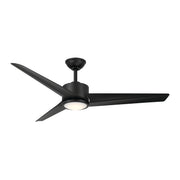 Minka Aire F646L-CL Verna 52-inch 5CCT LED indoor ceiling fan in Coal Black with 3 blades, integrated LED light, and remote control