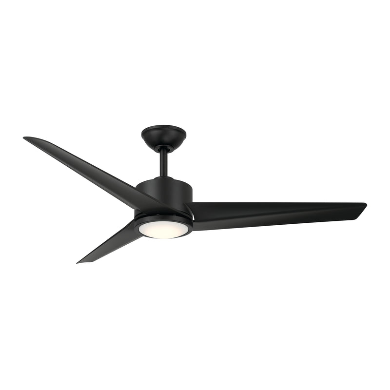 Minka Aire F646L-CL Verna 52-inch 5CCT LED indoor ceiling fan in Coal Black with 3 blades, integrated LED light, and remote control