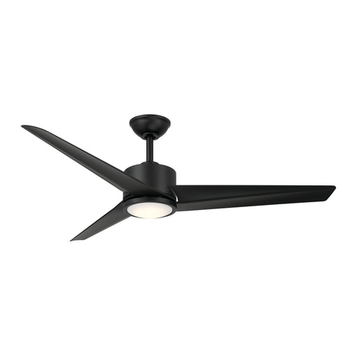 Minka Aire F646L-CL Verna 52-inch 5CCT LED indoor ceiling fan in Coal Black with 3 blades, integrated LED light, and remote control