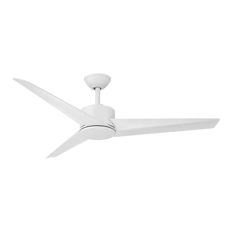 Minka Aire F646L-WHF Verna 52-inch indoor ceiling fan in Flat White with 3 ABS blades, integrated LED light cover, and remote control