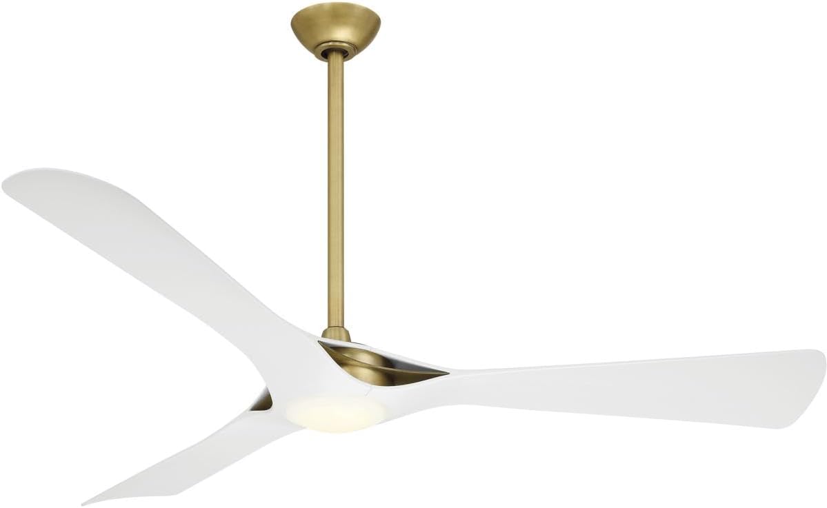 Minka Aire Bridge 60-Inch LED Fan Legacy Brass Flat White Blade F668L ...