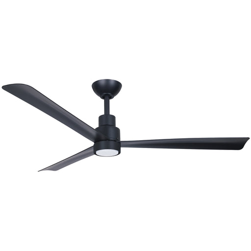 Minka Aire Simple LED 52-inch wet outdoor ceiling fan in coal black with integrated LED light, 3-blade modern design, model F787L-CL