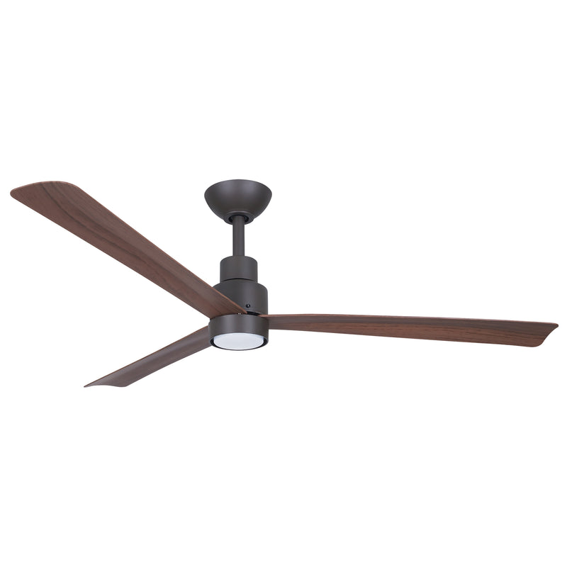 Minka Aire Simple LED 52-inch wet outdoor ceiling fan in oil rubbed bronze with integrated LED light, 3-blade modern design, model F787L-ORB