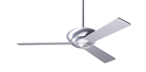 Modern Fan Company Altus 42-inch modern ceiling fan in brushed aluminum with aluminum plywood blades, downrod mount and wall control