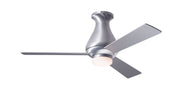 Modern Fan Company Altus LED 42 inch brushed aluminum flush mount ceiling fan with aluminum finish wood blades and remote control