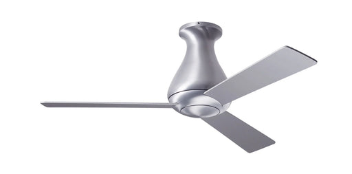 Modern Fan Company Altus 42 inch brushed aluminum flush mount ceiling fan with aluminum-finish wood blades and remote control