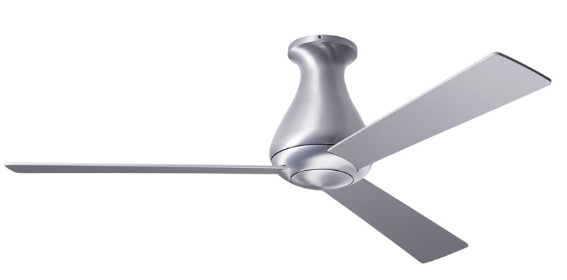 Modern Fan Company Altus 52 inch brushed aluminum flush mount ceiling fan with aluminum wood blades and remote control