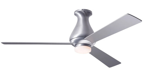 Modern Fan Company Altus LED 52 inch brushed aluminum flush mount ceiling fan with aluminum-finish wood blades and remote control