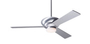 Modern Fan Company Altus LED 42-inch modern ceiling fan in brushed aluminum with aluminum plywood blades, downrod mount and remote control