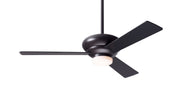 Modern Fan Company Altus LED 42-inch modern ceiling fan in dark bronze with black plywood blades, downrod mount and remote control