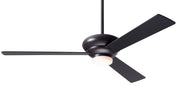 Modern Fan Company Altus LED 52-inch modern ceiling fan in dark bronze with black plywood blades, downrod mount and remote control