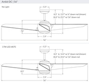 Modern Fan Company Ambit DC LED 56″ Matte White Ceiling Fan with Remote - ALCOVE LIGHTING