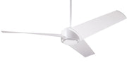 Modern Fan Company Ambit DC 56 inch matte white modern downrod ceiling fan with ABS blades and remote control
