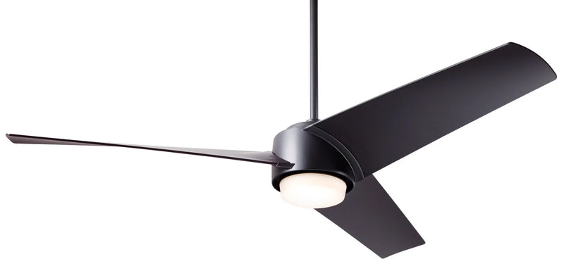 Modern Fan Company Ambit DC LED 56 inch matte black modern downrod ceiling fan with ABS matte black blades and remote control