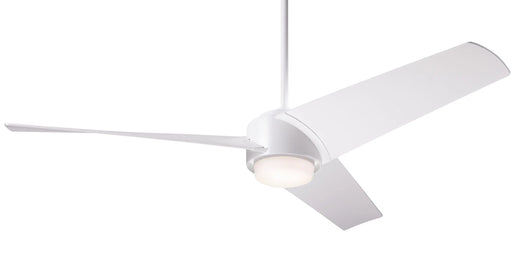 Modern Fan Company Ambit DC LED 56 inch matte white modern downrod ceiling fan with ABS matte white blades and remote control