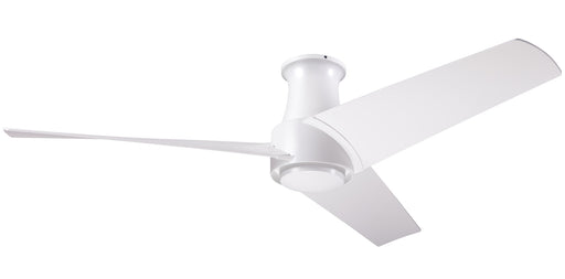 Modern Fan Company Ambit Flush DC 56 inch matte white flush mount ceiling fan with ABS blades and remote control