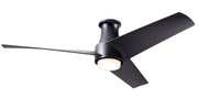 Modern Fan Company Ambit Flush DC LED 56 inch matte black flush mount ceiling fan with ABS matte black blades and remote control
