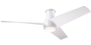 Modern Fan Company Ambit Flush DC LED 56 inch matte white flush mount ceiling fan with ABS matte white blades and remote control