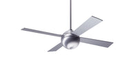 Modern Fan Company Ball 42 inch brushed aluminum ceiling fan with aluminum wood blades and wall control