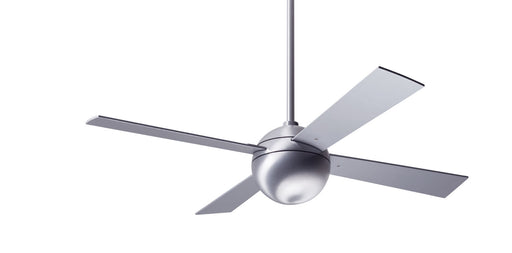 Modern Fan Company Ball 42 inch brushed aluminum ceiling fan with aluminum wood blades and wall control