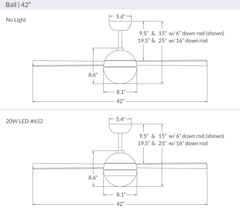 Modern Fan Company Ball 42" Brushed Aluminum Ceiling Fan with Wall Control