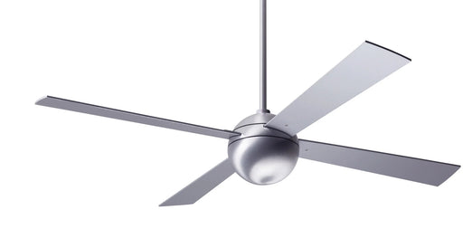 Modern Fan Company Ball 52 inch brushed aluminum ceiling fan with aluminum wood blades and wall control