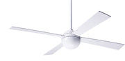 Modern Fan Company Ball 52 inch gloss white ceiling fan with white wood blades and wall control