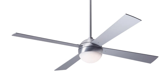 Modern Fan Company Ball LED 52 inch brushed aluminum ceiling fan with aluminum wood blades and remote control