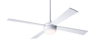 Modern Fan Company Ball LED 52 inch gloss white ceiling fan with white wood blades and remote control
