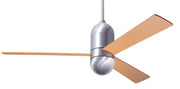 Modern Fan Company Cirrus DC 50 inch brushed aluminum mid-century modern ceiling fan with maple finish plywood blades.