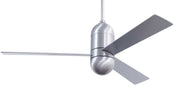 Modern Fan Company Cirrus DC 50 inch brushed aluminum mid-century modern ceiling fan with aluminum finish plywood blades.