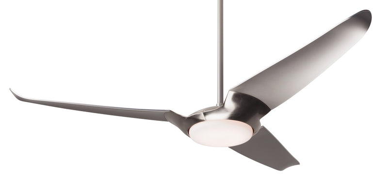 Modern Fan Company IC/Air3 DC LED 56 inch bright nickel modern downrod ceiling fan with ABS nickel blades and remote control