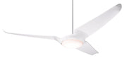 Modern Fan Company IC/Air3 DC LED 56 inch gloss whtie modern downrod ceiling fan with ABS white blades and remote control