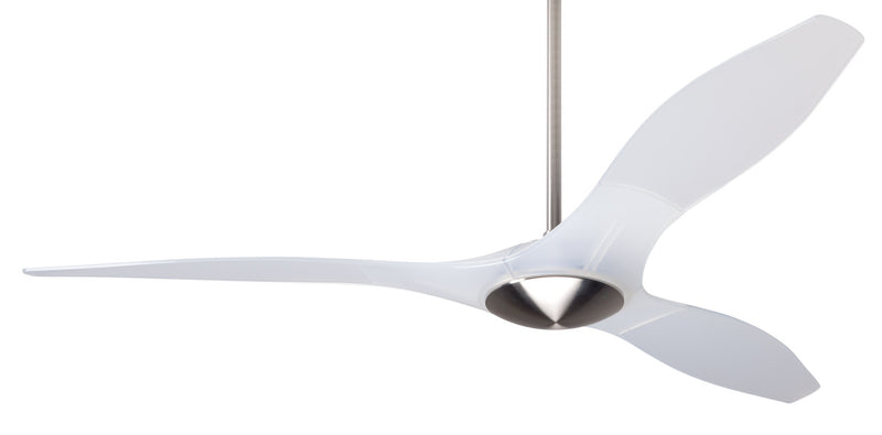 Modern Fan Company IC Brisa DC 56-inch bright nickel modern ceiling fan with translucent blades and remote control designed by Guto Indio da Costa