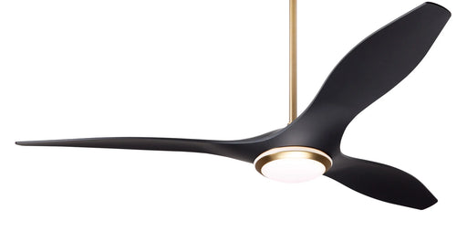 Modern Fan Company IC Brisa LED DC 56 inch satin brass and matte black ABS blades modern ceiling fan with remote control designed by Guto Indio da Costa