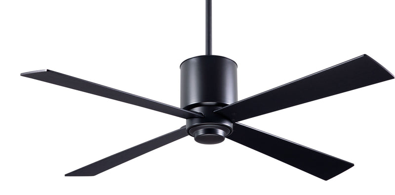 Modern Fan Company Lapa 50 inch dark bronze downrod ceiling fan with black wood blades and wall control