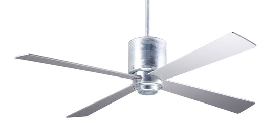 Modern Fan Company Lapa 50 inch galvanized downrod ceiling fan with silver wood blades and wall control