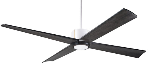Modern Fan Company Nouveau DC 56-inch ceiling fan in matte white with ebony blades and remote control