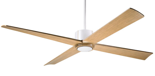Modern Fan Company Nouveau DC 56-inch ceiling fan in matte white with maple blades and remote control