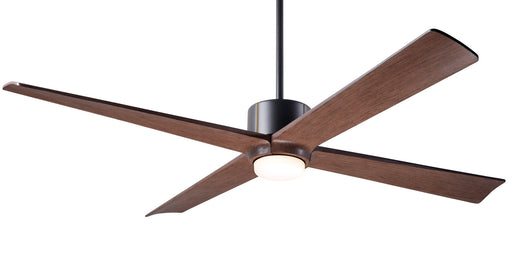 Modern Fan Company Nouveau DC LED 56-inch ceiling fan in dark bronze with mahogany blades and remote control