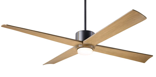 Modern Fan Company Nouveau DC LED 56-inch ceiling fan in dark bronze with maple blades and remote control