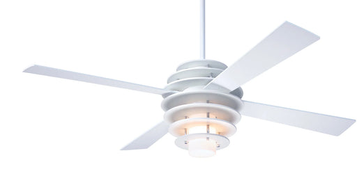 Modern Fan Company Stella LED 52 inch gloss white ceiling fan with white wood blades