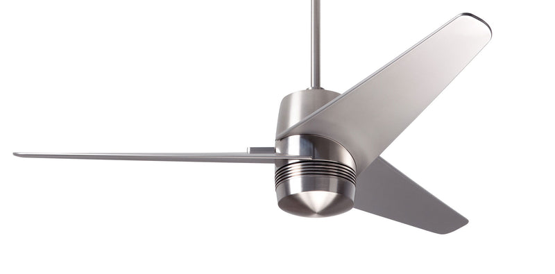Modern Fan Company Velo DC 48 inch bright nickel ceiling fan with nickel ABS blades and remote control