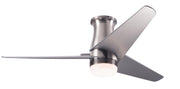 Modern Fan Company Velo DC LED 48 inch bright nickel flush mount ceiling fan with nickel ABS blades and remote control