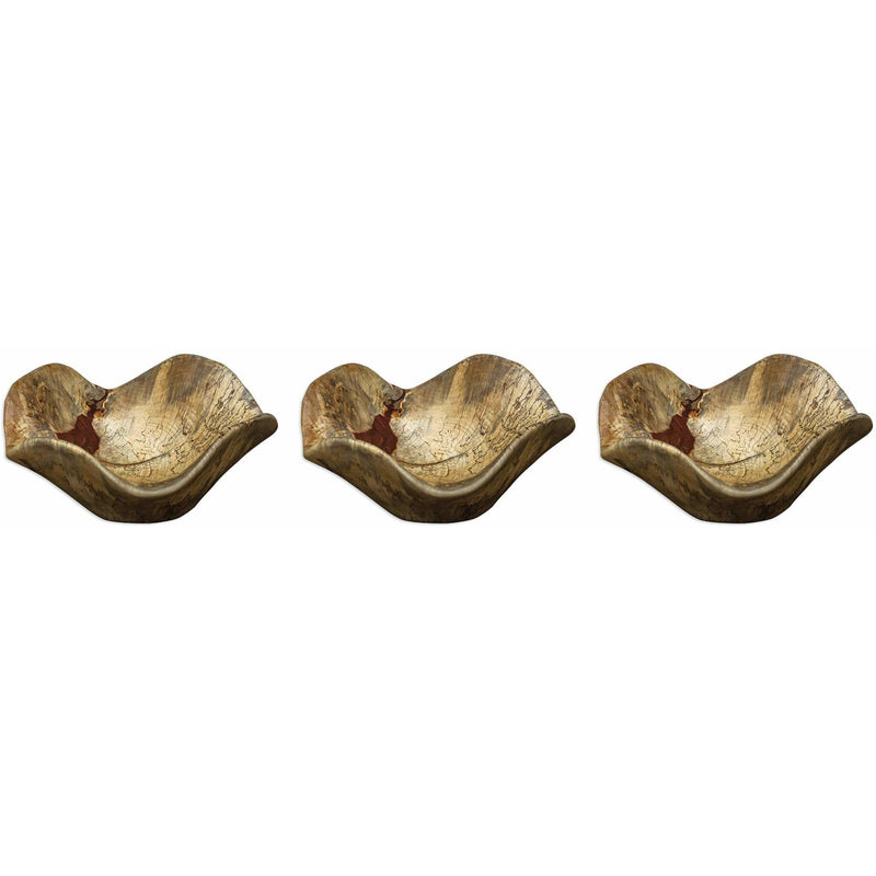 Uttermost 4107 Tamarine Wood Wall Art Set of 3