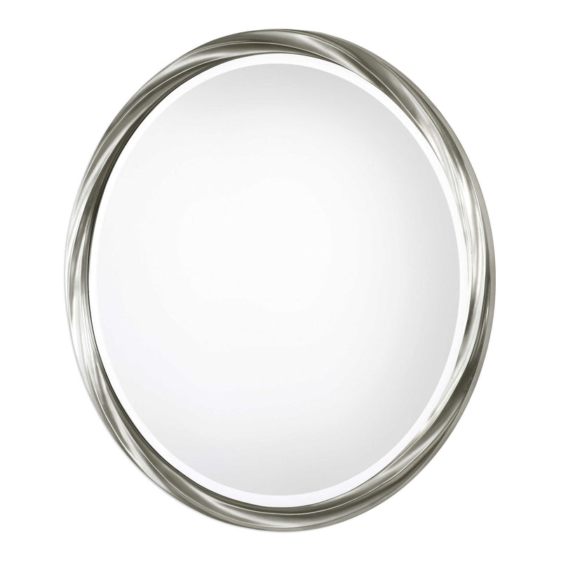 Uttermost Orion Round Mirror | Decorative Silver Round Wall Mirror