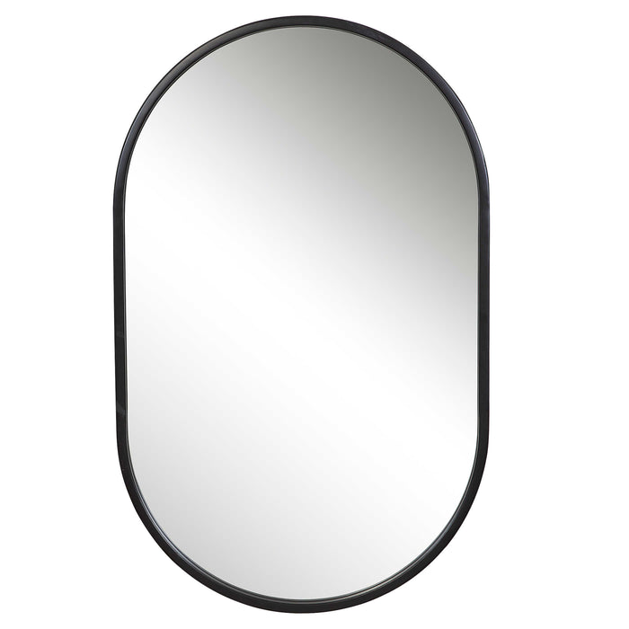 Uttermost 09735 Varina Minimalist Black Oval Mirror