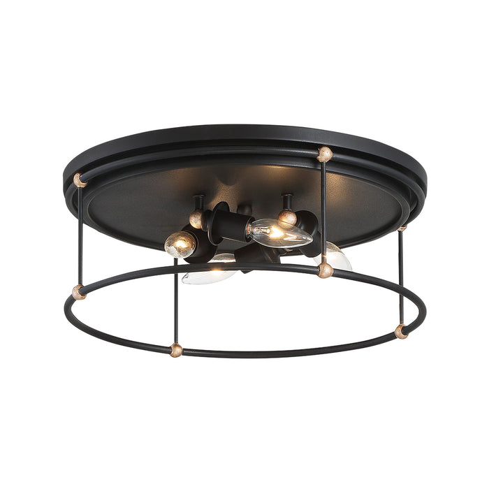 Minka Lavery Westchester County - 4 Light Flush Mount in Sand Coal with Skyline Gold Leaf