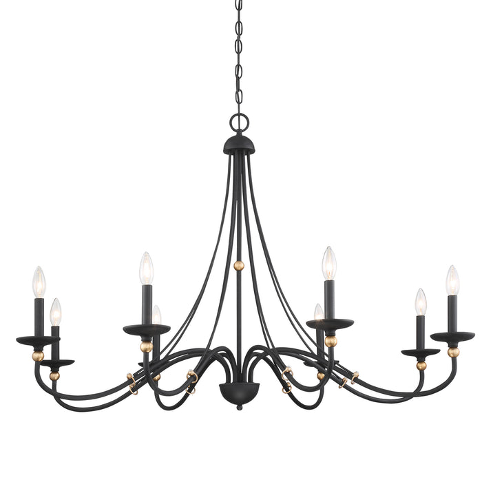Minka Lavery Westchester County - 8 Light - 46" Chandelier in Sand Coal with Skyline Gold Leaf (Chandelier 46 in W x 30 in H)
